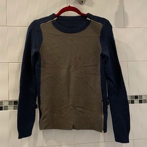 J. Crew Blue and Green Merino Wool Sweater